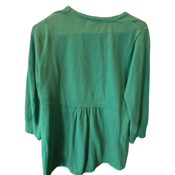 L.L.Bean Rabbit Hair Blend Sweater M Womens Green Quiet Luxury Holiday Party - Picture 4 of 4
